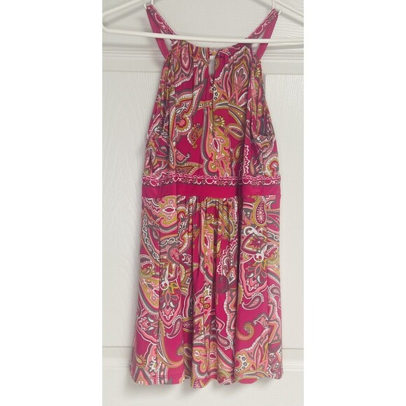 Womens International Concepts Pink Paisley Sleeveless Tank Keyhole Neck Petite S - Picture 2 of 8